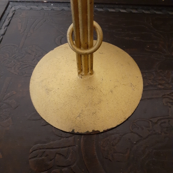 Golden/rusty  2 candle stands  14 inches - Picture 3 of 8